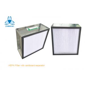 China Deep Pleat HEPA Air Filter For Hospital with Galvanized Frame / Fiberglass Media 99.97% Efficiency supplier