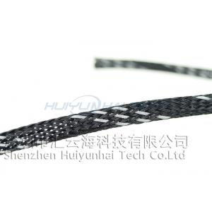 High Density Expandable Braided Polyester Sleeving Multi Color For Power Cords