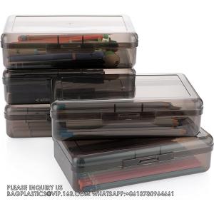 Multipurpose Utility Storage Box- Large Capacity Clear Plastic Storage Box For Pencils Stackable Pencil Box