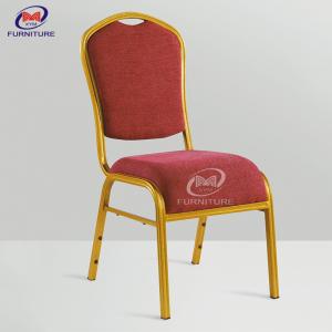 China Cushioned Hotel Banquet Chair Fabric Upholstered Dining Chairs With Steel Frame supplier
