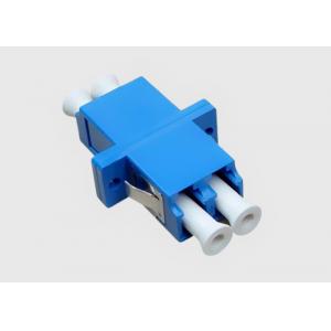 China Blue Color Single Mode Duplex LC To LC Fiber Optic Cable Adapter With Flanges supplier