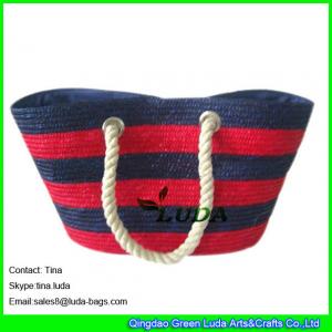 LUDA striped women wheat straw beach bag essentials for summer