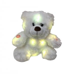 Colorful 0.25M 9.84ft LED Plush Toy Big White Bear Stuffed Animal SGS