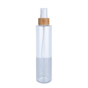 China Aqua 220ml Cosmetic Bamboo Bottle Plastic Mist Spray Bottle 44mm supplier