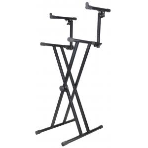 China Classical Stage Stand , Black keyboard stand double tier DS006DTH supplier