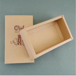 Customized Eco friendly brown Kraft paper folding box slide drawer cardboard paper box