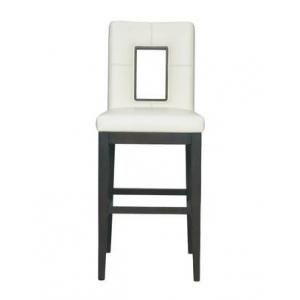 China American styleSolid wood frame white pu/leather upholstery wooden barstool supplier