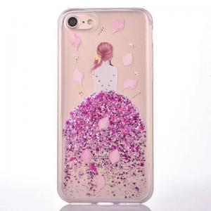 China Soft TPU Glitter Fall Princess Dress Girl Back Cover Cell Phone Case For iPhone 7 6s Plus supplier