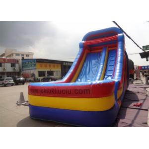 China Blue / yellow / Red Commercial Inflatable Slide With Sun / Rain Cover supplier