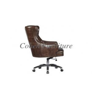 Genuine Leather Executive Office Chair High Back , Leather Swivel Office Chair