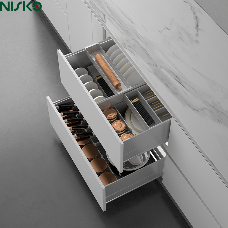 China 2-Tier Pull-Out Multi-Functional Kitchen baskets Organizer with Adjustable Sliding Trays wholesale