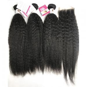 Kinky Straight Human Hair Peruvian Body Weave 22"  No Smell Curling Safe