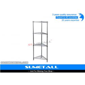Triangle Metal Wire Shelving Unit 4 Layer Wire Racks For Storage With Chrome Plating