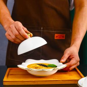 China Hotel Restaurant Dinnerware Steak Soup Round White Ceramic Bowl With Lid supplier