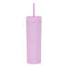 China 16oz Plastic Skinny Tumbler With Lid And Straw Bulk 4 Pack Insulated Double Wall BPA Free Matte Acrylic Reusable Party Cup wholesale
