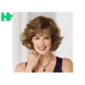 China Black Women 180% Density Short Synthetic Wigs Wind With Blonde Curly Hair supplier