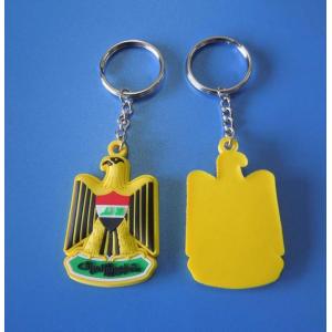 China UAE National Day Gift Yellow Eagle 3d Rubber Soft PVC Keychains / Eagle Keyrings Accept OEM supplier