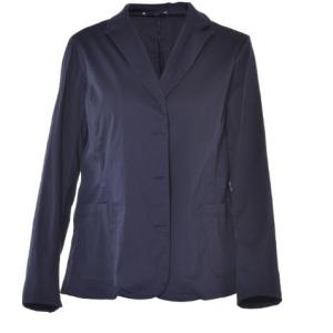 China Nice Shape Navy Ladies Formal Blazers ,  Plus Size Formal Jackets With Buttons In Sleeve supplier