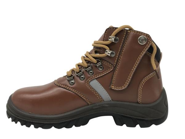 High Caliber Leather Army Boots Grease Resistant With Reflective Stripe