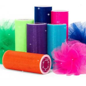 China Shine Glitter Nylon Tulle Fabric Roll Customizable Tulle Rolls supplier