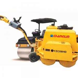 Mini YZC08HD Vibration Road Roller Machine 2.68KW 0.8 Ton Hydraulic Walking