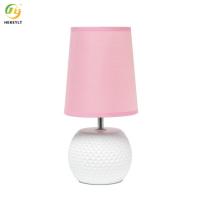 China E12 5.5'' Porcelain Round Bedside Table Lamp Cord Pink on sale