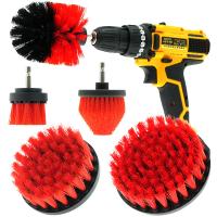 China Hot Selling 5Pieces Pp Drill Brush Scrub Attachment Set For Car Carpet Bathroom Cleaning on sale