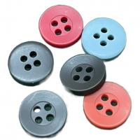 China Four Hole Simple Chalk Plastic Resin Buttons 18L Customized Color For Shirt on sale