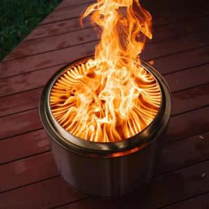 18 Inch Stainless Steel Smokeless Fire Pit BBQ , 33cm Bonfire Backyard Fire Pit