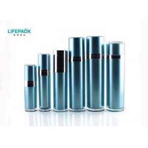 Blue Round Shape Capacity Plastic Bottles , Wholesale Acrylic Cosmetic Bottle