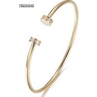 China OEM ODM Bayonet Adjustable Gold Bangles Round Rhinestone Bracelet on sale