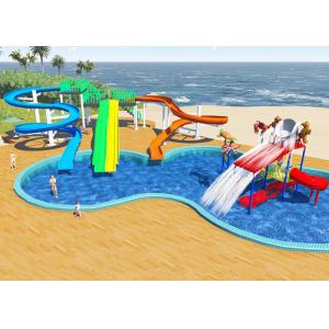 China Swimming Pool Water Park Design / Constrction , Holiday Resort Water Slide Design wholesale