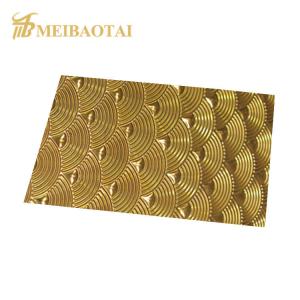 7C PVC Embossed Stainless Steel Sheet , Ss Golden Sheet 8ft Length