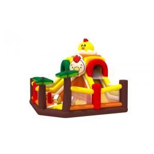0.55mm Pvc Inflatable Fun Park Chicken Cartoon Theme Inflatable Bouncy Castle Dry Slide