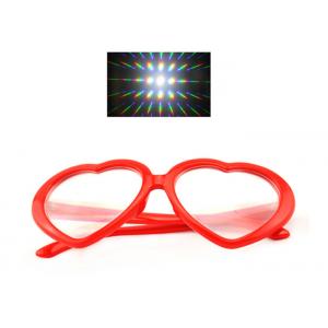 China Red Heart Frame Plastic Diffraction Fireworks 3D Rainbow Glasses For Party supplier
