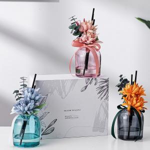 Flower Fiber Stick Perfume Aromatherapy Glass Bottle Round Reed Diffuser 400ml