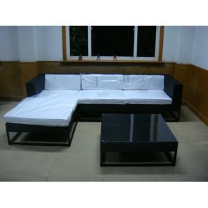 China PE Rattan Sleeper Sofa , Fashion Indoor L Shape Lounge Sofa Set supplier