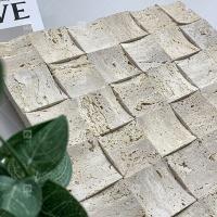 China Natural Marble Beige Travertine Mosaic Floor Wall Tile Concave Background Wall Culture Tile on sale