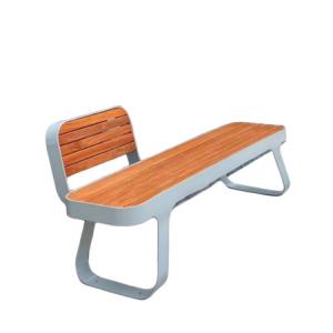 Leisure Backrest Outdoor Metal Bench WPC Metal Outdoor Bench Seat