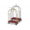 China Hotel Lobby Room Service Trolley Stainless Steel Mirror Gold Finish with Red Carpet Platform wholesale