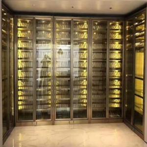 Light Luxury Stainless Steel Wine Cabinet Partition For Restaurant