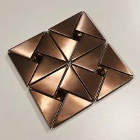 China 201 304 Hairline Copper Color Stainless Steel Mosaic Tile Backsplash Sheets 6mm on sale