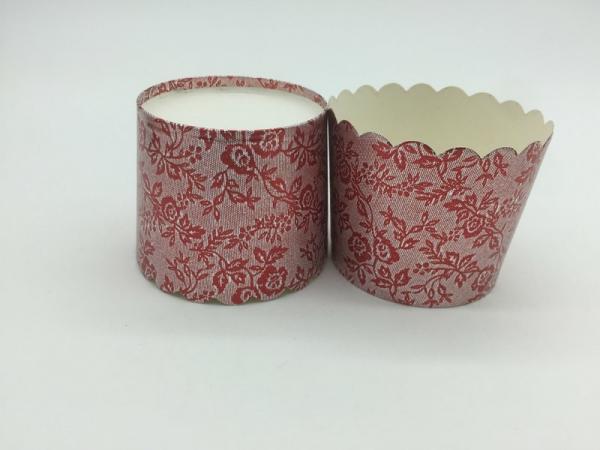 Red Printing Laser Cut Cupcake Wrappers Disposable Baking Cups Muffin Tray