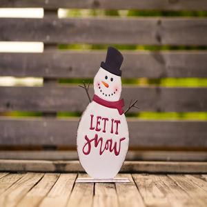 Handmade Metal Outdoor Snowman Ornaments Stakes For Christmas Decoration