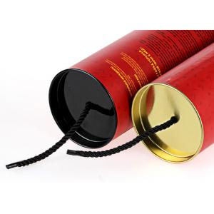 China Creative Wine Paper Tube Packaging With Red Art Paper / Custom Logo Printing supplier