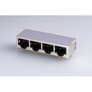 China 4 Ports Rj45 Network Jack , RJ45 Integrated Magnetics Connector With Giga supplier