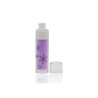 China 50ml Frosted Purple Cream Spray Bottle Half Cap With Black Silk Screen Printing on sale