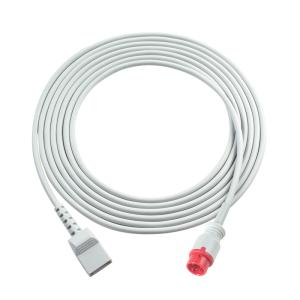 China BARD IBP Adapter Cable with Edward Argon BD Abbott BB PVB Utah Medex Mindray Connector Slim-Profile and Fish-Tail Molded Strain Relief wholesale