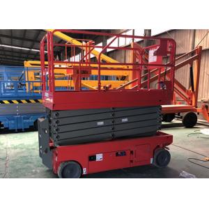 Electric Driven Scissor Lift Scaffolding Orange Battery Short Chargeable Time