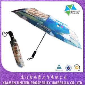 Waterproof Metal Ribs 8mm Shaft 3 Fold Automatic Umbrella